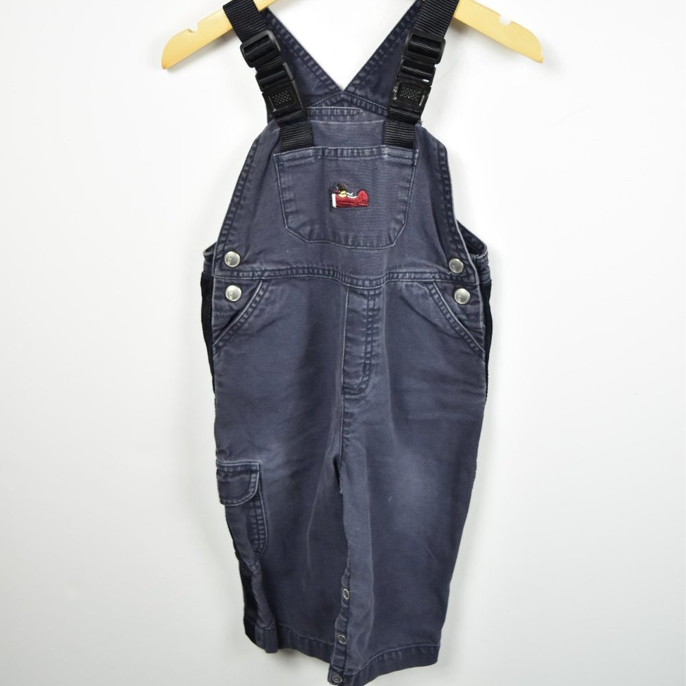 Dark blue cotton overalls 12-18m